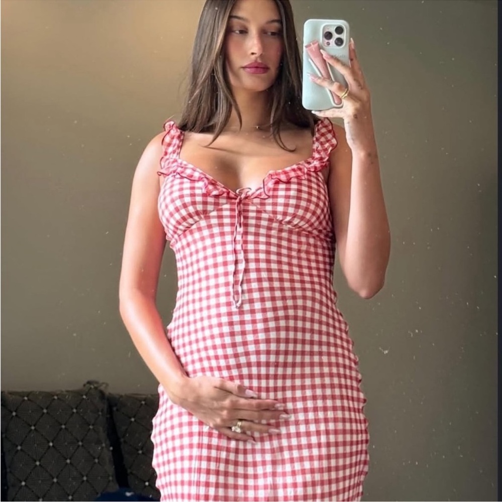NWT Realisation Par The Heidi Maxi Dress in Rouge Gingham - Picture 10 of 10